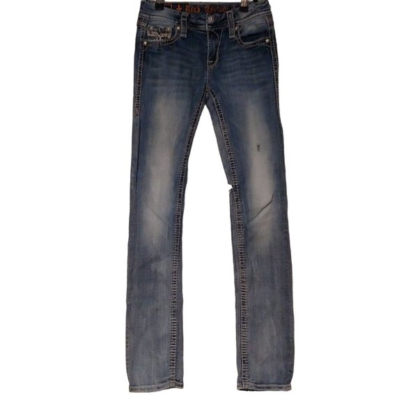 Rock Revival Boris Midrise Straight Leg Denim Jeans 26 - Picture 1 of 16